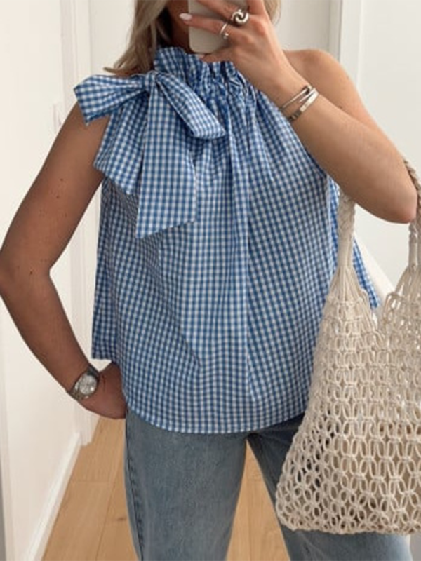 Levoire | T-shirt sans manches style station balnéaire Hot Girl Bleu