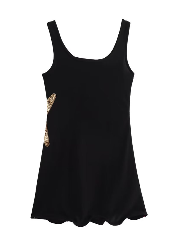 Levoire | Mode Irrévocable Brodé de Paillettes Robe Débardeur Court
