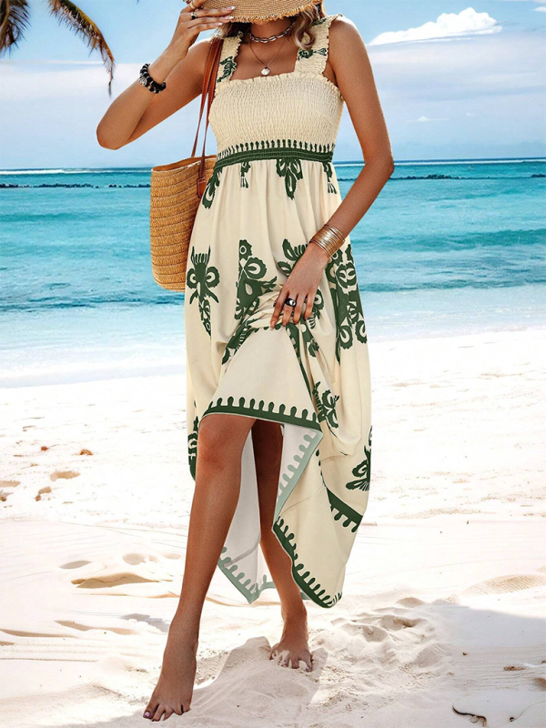 Levoire | Robe midi croisée imprimée style résort