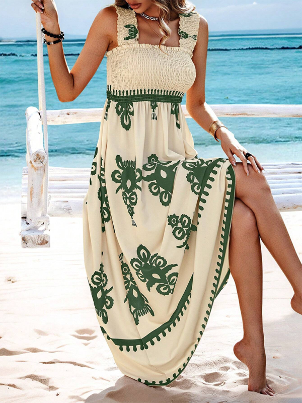 Levoire | Robe midi croisée imprimée style résort