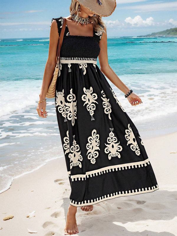 Levoire | Robe midi croisée imprimée style résort