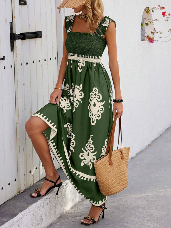 Levoire | Robe midi croisée imprimée style résort
