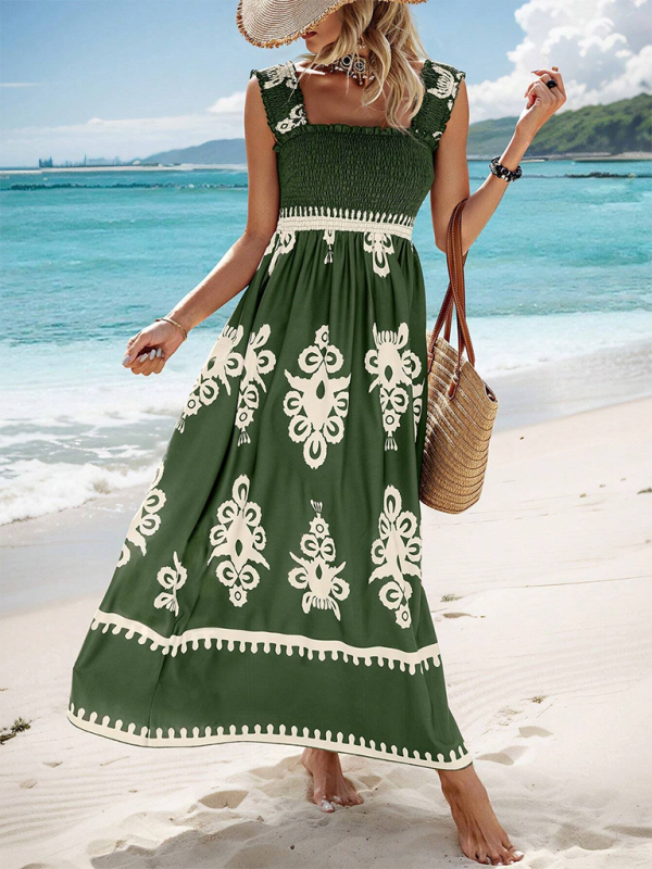 Levoire | Robe midi croisée imprimée style résort