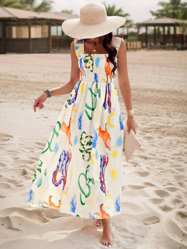 Levoire | Robe midi croisée imprimée style résort