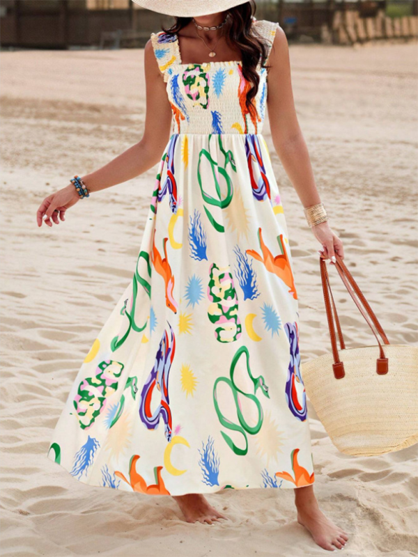 Levoire | Robe midi croisée imprimée style résort