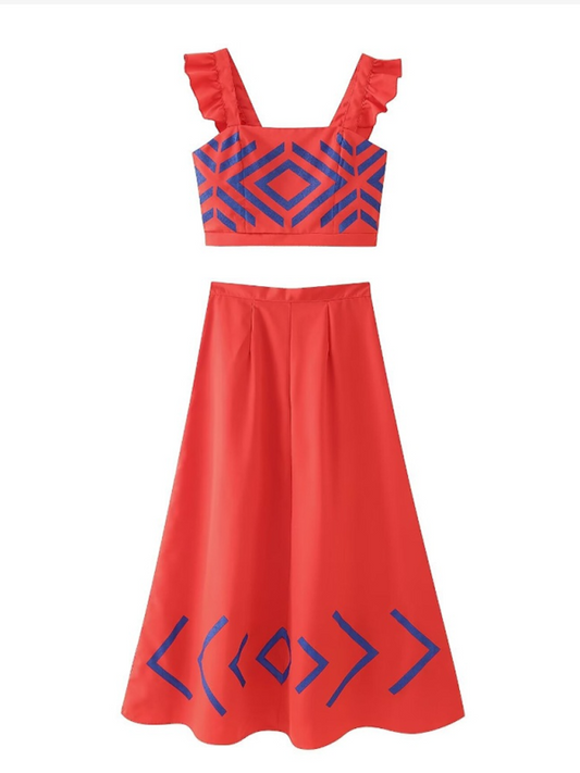 Levoire | Mode, hi-hat, ondulé, gilet imprimé et robe à jupe