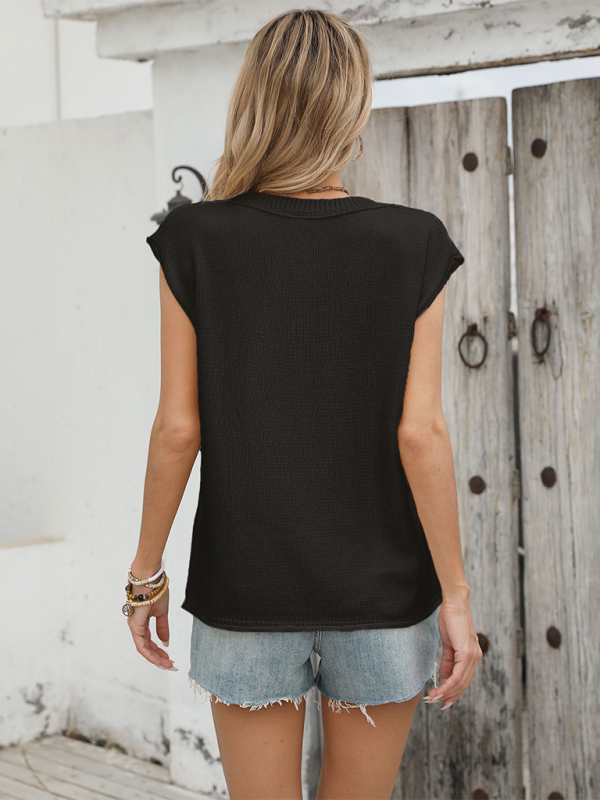 Levoire | Nouveau jour d'indépendance pull tricoté à col rond à manches courtes