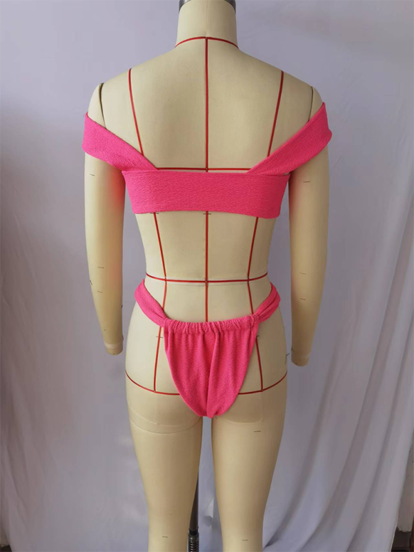 Levoire | Mode sexy Zelsidig Vacances Femmes unie Mono-épaule Bikini Ensemble