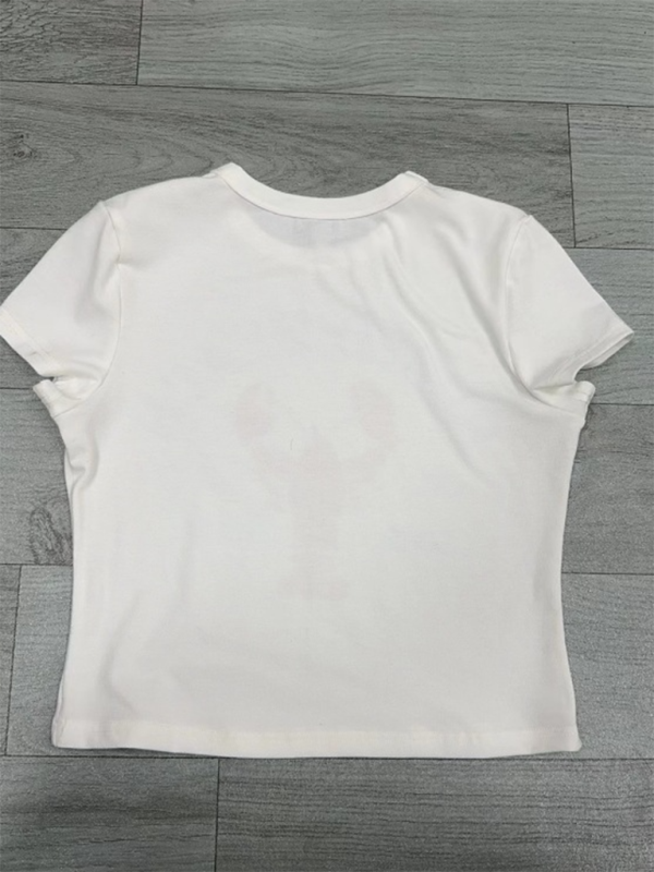 Levoire | Nouveau col rond imprimé court à manches courtes Slim-Fit t-shirt femme sexy ajusté