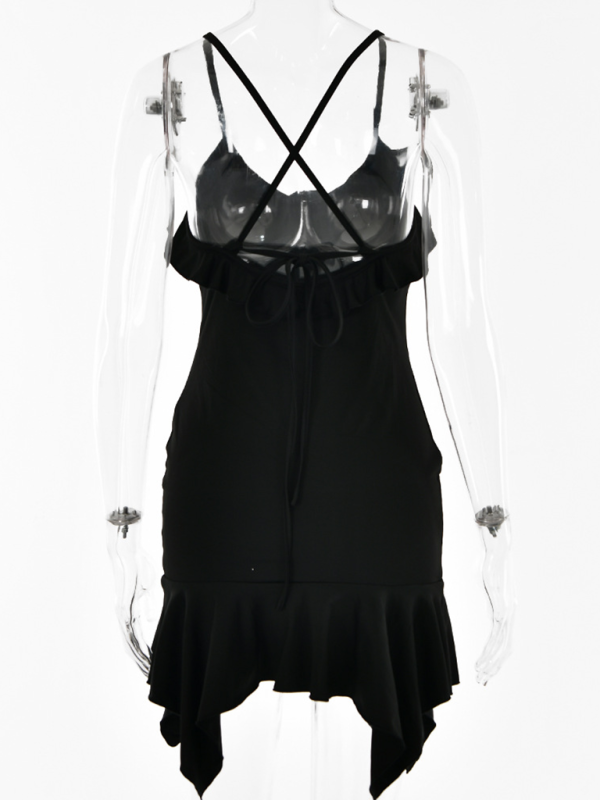Levoire | Robe à bretelles décolletée mode nouvelle sexy chaude fille taille haute sac à dos jupe hanches
