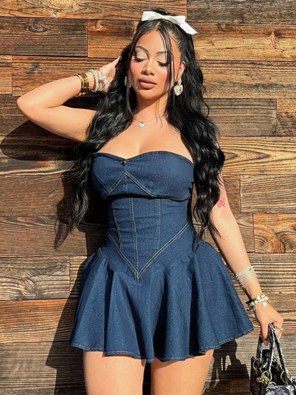 Levoire | Femme nouvelle sexy robe droite unie Bleu