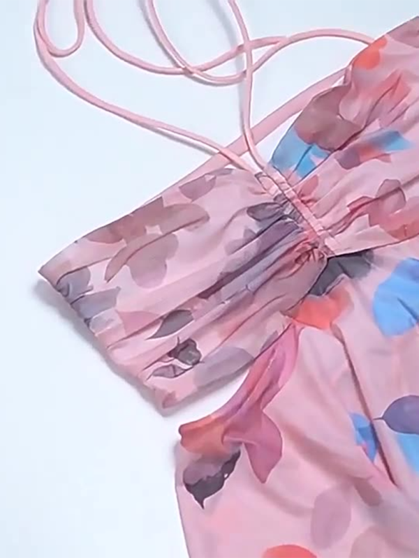 Levoire | Femme nouvelle combinaison de couleurs motif plissé top tube dos nu