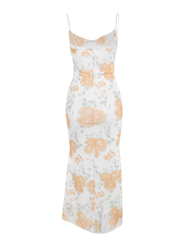 Levoire | Nouveau style élégant en mesh imprimé robe collant Blanc
