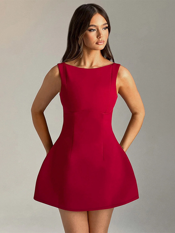 Levoire | Nouvelle Sexy Slim Dos Nu Débardeur Robe de Base Rot