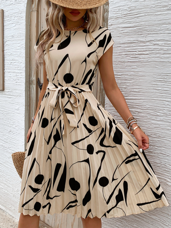 Levoire | Femmes nouvelle robe plissée à motif géométrique