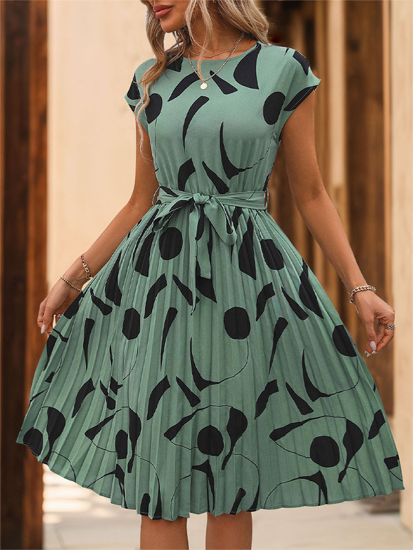 Levoire | Femmes nouvelle robe plissée à motif géométrique Vert