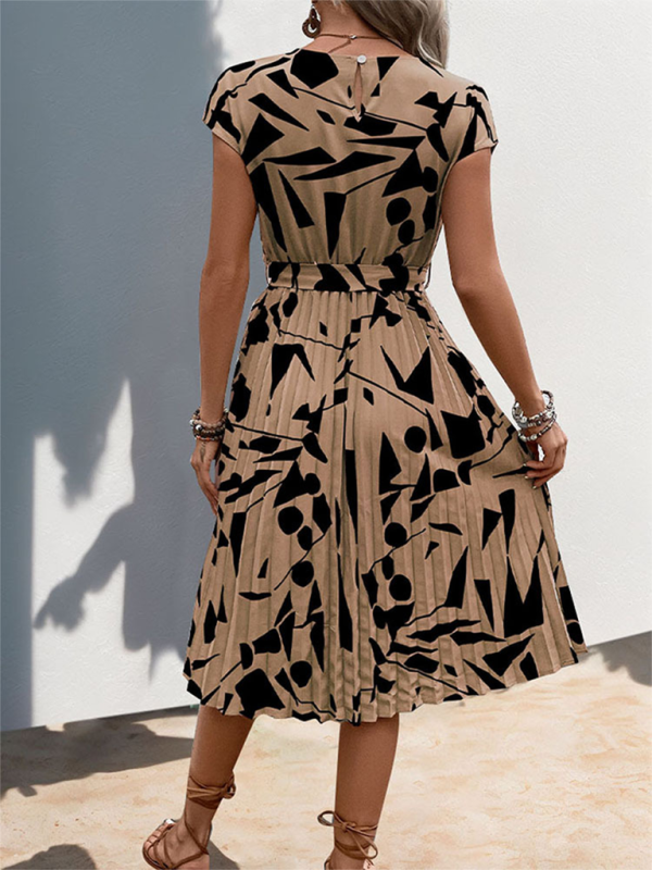 Levoire | Femmes nouvelle robe plissée à motif géométrique