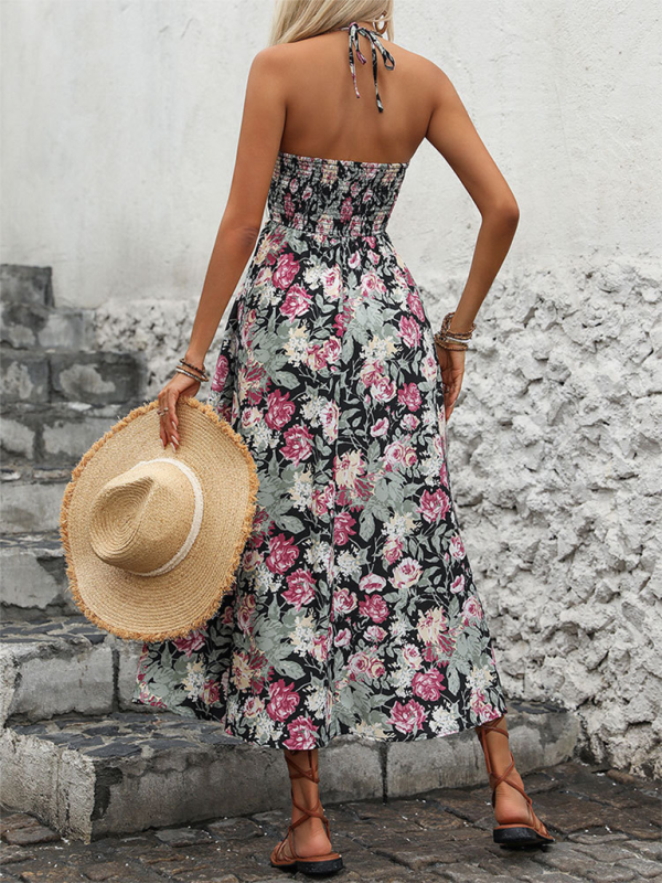 Levoire | Femmes nouvelle mode de vacances robe à bretelles imprimée