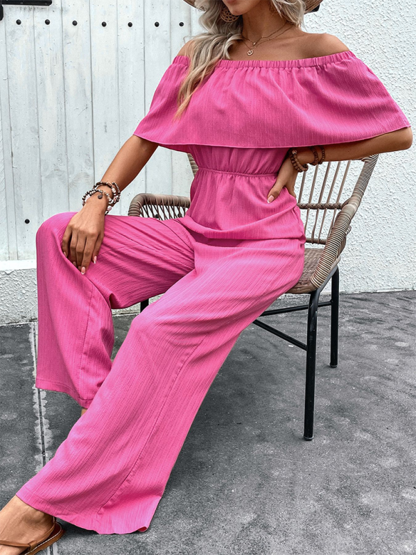 Levoire | Pantalon large avec coupe décontractée, combinaison unie avec une épaule