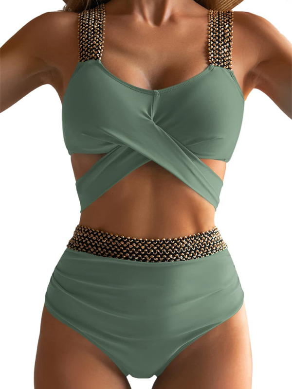 Levoire | Femme Bikini Deux-pièces sexy Découpe croisée Vert