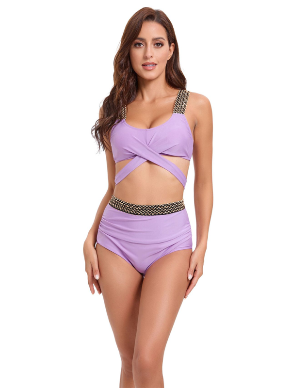 Levoire | Femme Bikini Deux-pièces sexy Découpe croisée Lavande