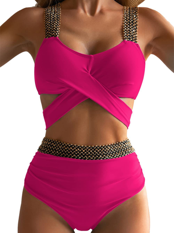 Levoire | Femme Bikini Deux-pièces sexy Découpe croisée Rosa