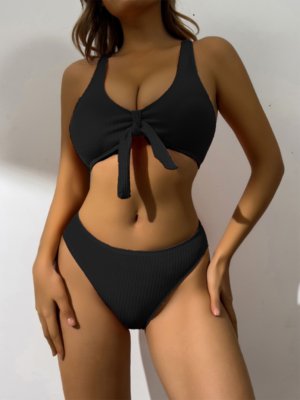 Levoire | Maillots de bain femme Bikinis unis transparents Hollow Noir