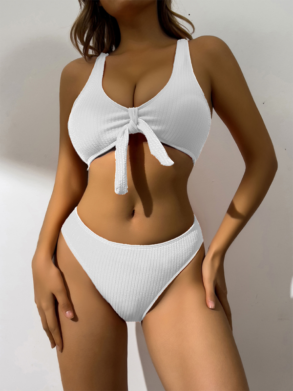 Levoire | Maillots de bain femme Bikinis unis transparents Hollow Blanc