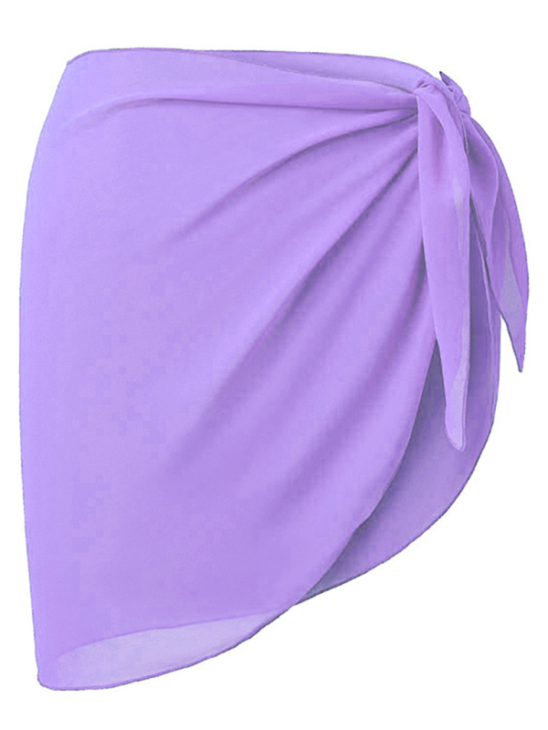 Levoire | Femme Bikini Couverture-Up Chemise Plage Emballage Robe Chiffon Jupe Tablier Violet UNE TAILLE