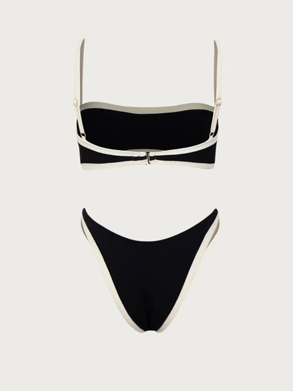 Levoire | Femme sexy noir-blanc bikini tops