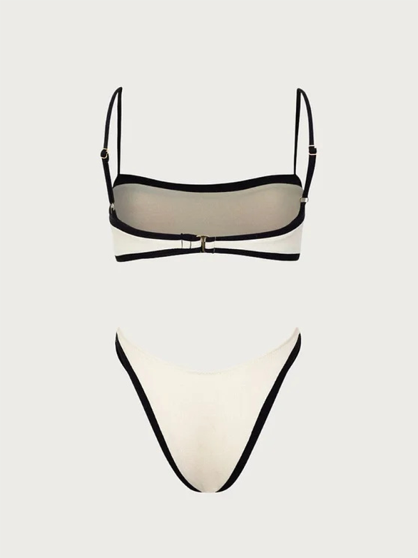 Levoire | Femme sexy noir-blanc bikini tops