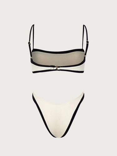 Levoire | Femme sexy noir-blanc bikini tops