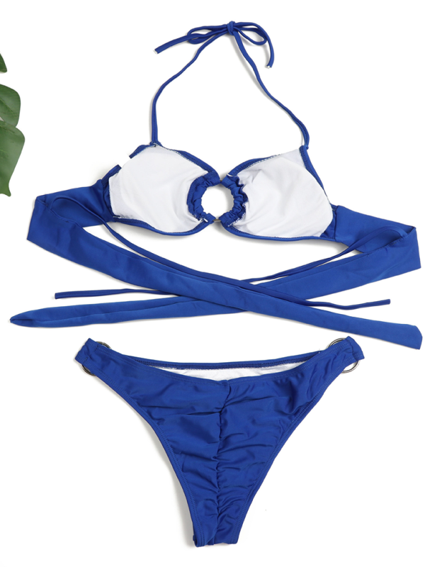Levoire | Femmes Sexy Anneau Deux pièces Maillot de bain Uni Créé Bikini