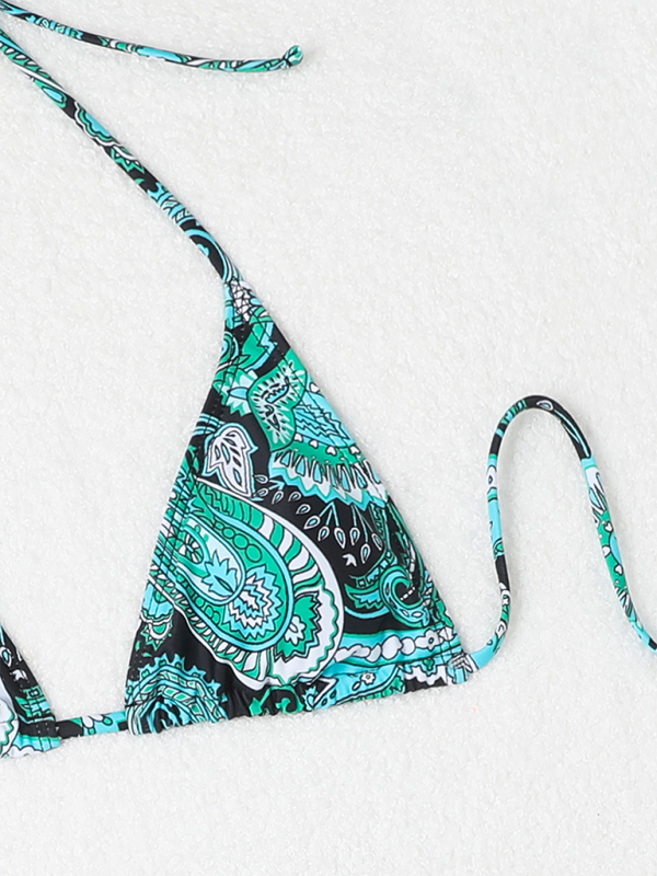 Levoire | Motif fleur de cajou Lien Maillot de bain Bikini sexy Ensemble deux pièces Ensemble quatre pièces