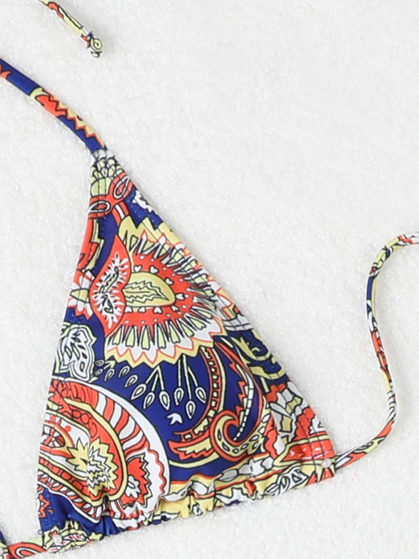 Levoire | Motif fleur de cajou Lien Maillot de bain Bikini sexy Ensemble deux pièces Ensemble quatre pièces