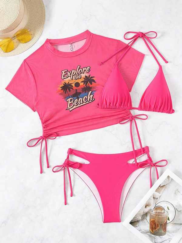 Levoire | Maillot de bain sexy bikini trois pièces Tether de plage