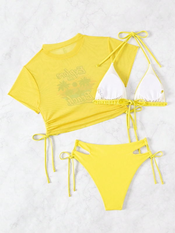 Levoire | Maillot de bain sexy bikini trois pièces Tether de plage