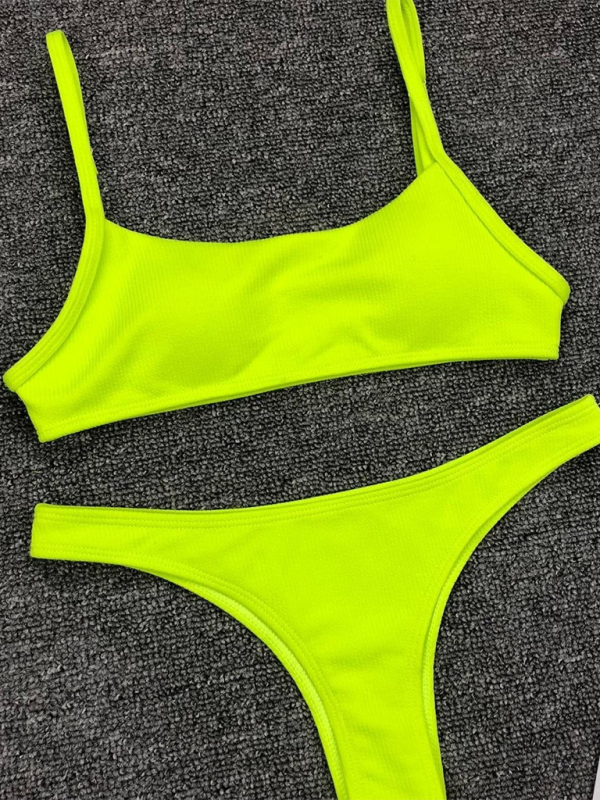 Levoire | Maillot de bain deux pièces sexy uni fluoré bikini uni
