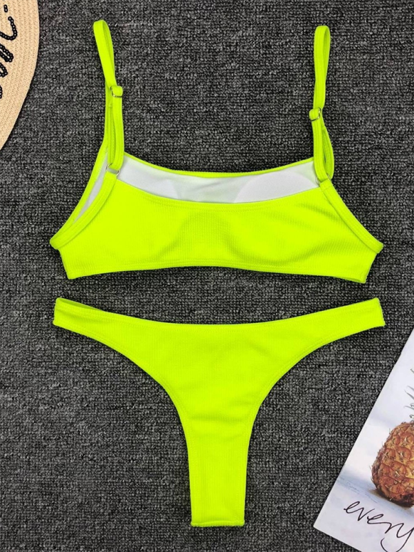 Levoire | Maillot de bain deux pièces sexy uni fluoré bikini uni