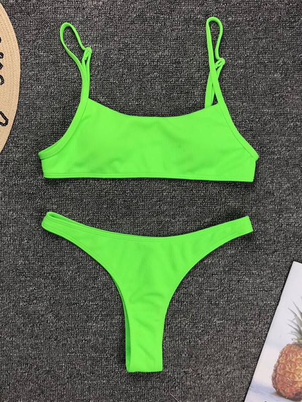 Levoire | Maillot de bain deux pièces sexy uni fluoré bikini uni