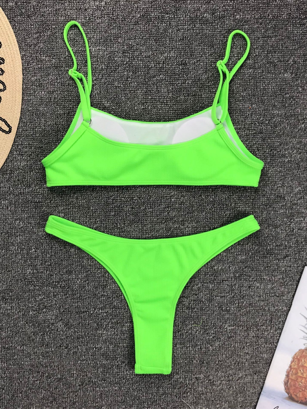 Levoire | Maillot de bain deux pièces sexy uni fluoré bikini uni