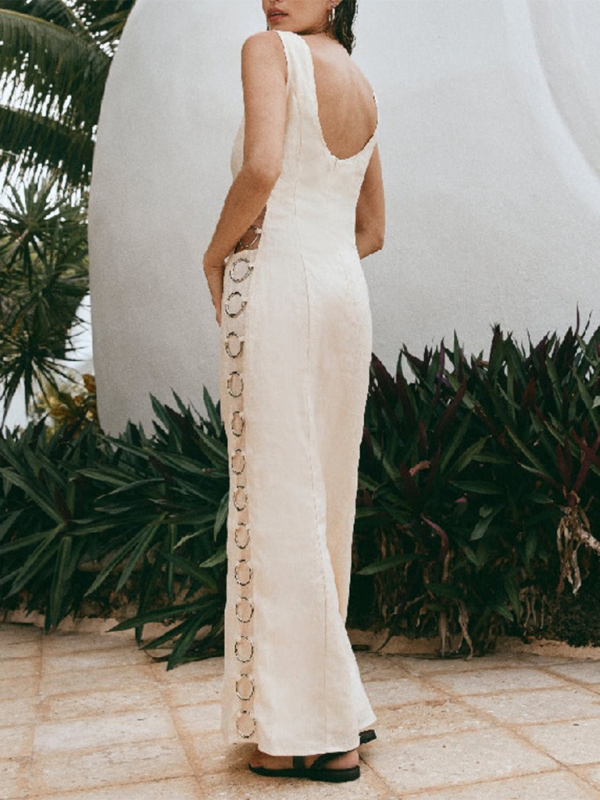 Levoire | Nouveau style imprimé sans manches robe ring sexy décorative