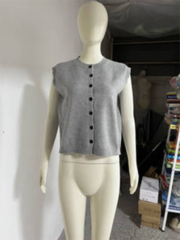 Levoire | Gilet tricoté décontracté polyvalent cardigan en tricot à un bouton Top