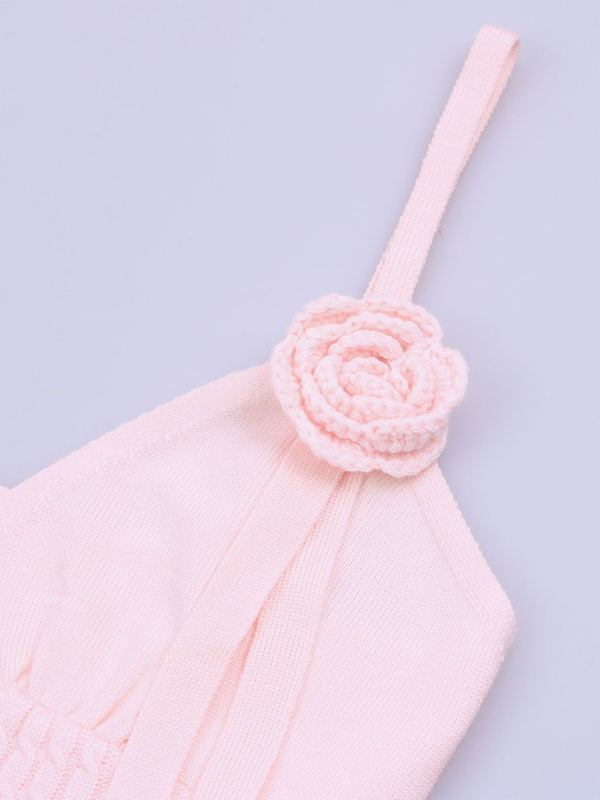 Levoire | Blouse femme Fleur Robe en laine de lapin tricotée ( sans manches )