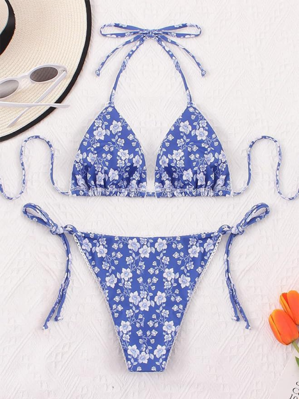 Levoire | Bikini Femme Split Sexy Floral Mode Haut de Gamme Maillot de Bain Bikini Plage Maillot de Bain