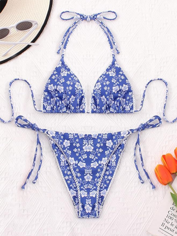 Levoire | Bikini Femme Split Sexy Floral Mode Haut de Gamme Maillot de Bain Bikini Plage Maillot de Bain