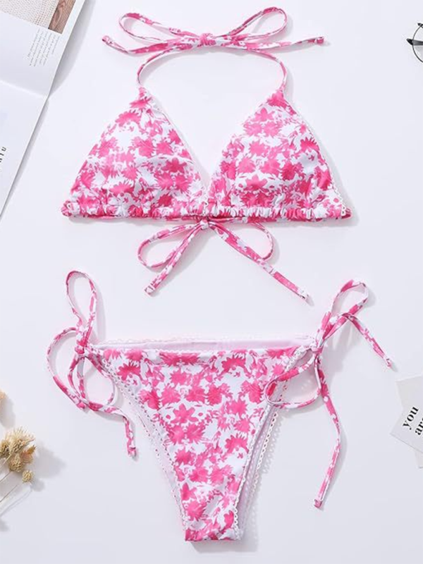 Levoire | Bikini Femme Split Sexy Floral Mode Haut de Gamme Maillot de Bain Bikini Plage Maillot de Bain