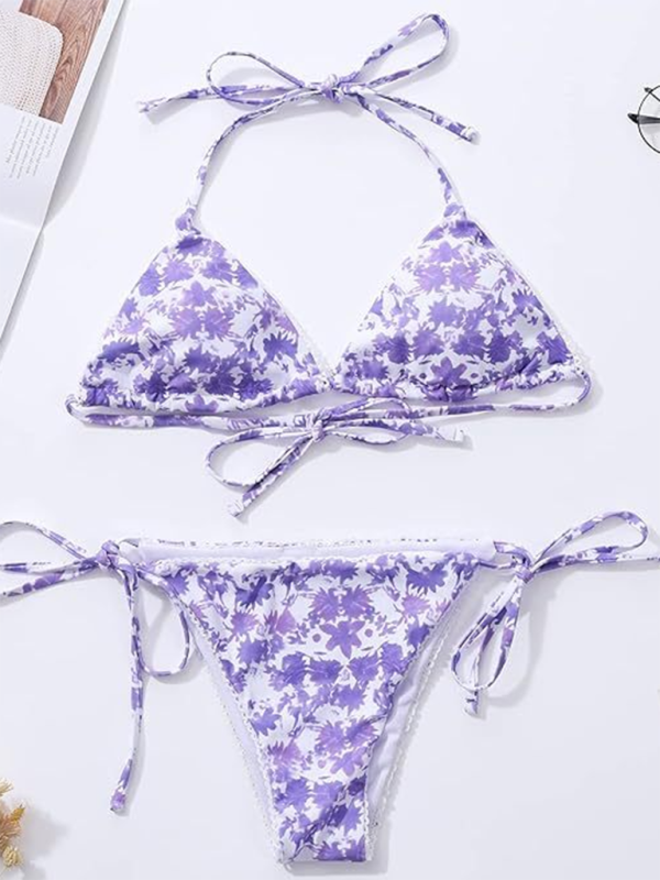 Levoire | Bikini Femme Split Sexy Floral Mode Haut de Gamme Maillot de Bain Bikini Plage Maillot de Bain