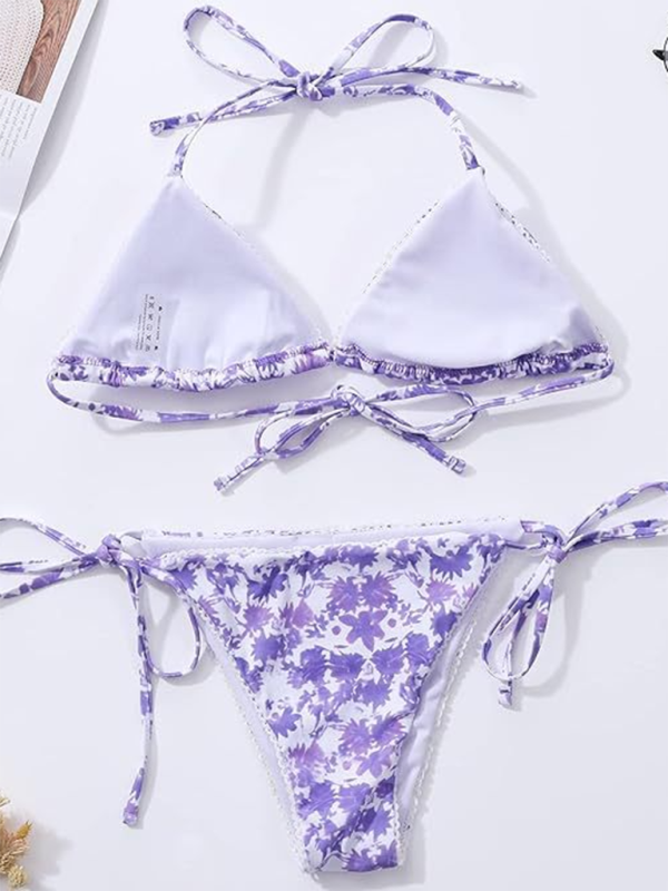 Levoire | Bikini Femme Split Sexy Floral Mode Haut de Gamme Maillot de Bain Bikini Plage Maillot de Bain