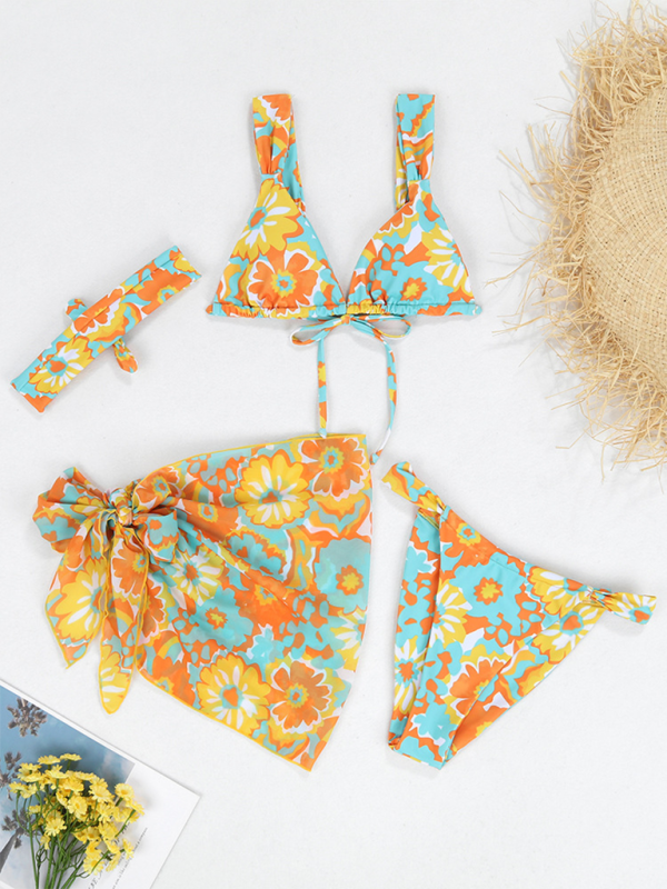 Levoire | Nouveau maillot de bain deux pièces quatre pièces sexy dos nu bikini imprimé
